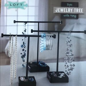 3 piece jewelry tree with tray